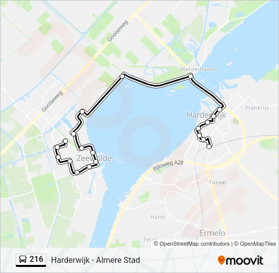 216 Bus Line Map