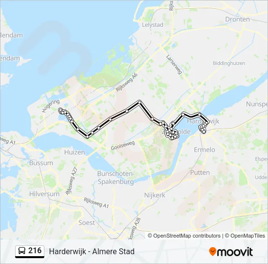 216 Bus Line Map