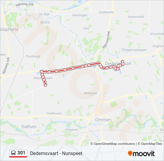 301 Bus Line Map