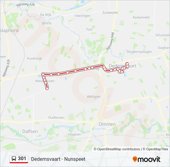 301 Bus Line Map
