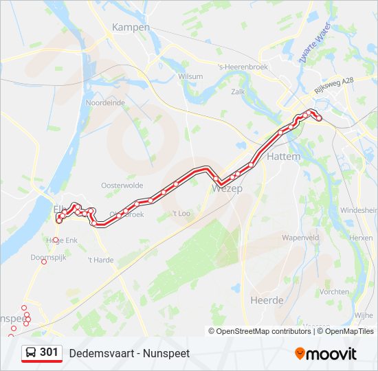 301 Bus Line Map