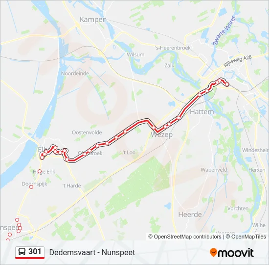 301 Bus Line Map
