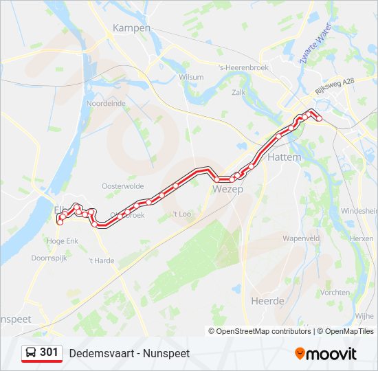 301 Bus Line Map