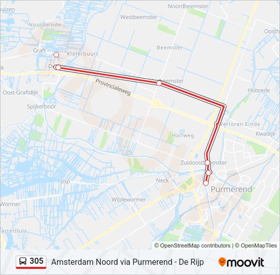 305 Bus Line Map