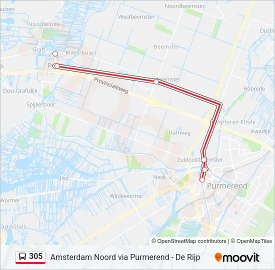 305 Bus Line Map