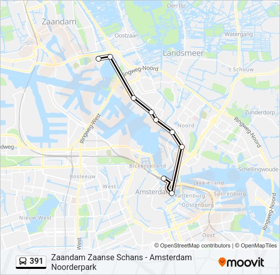 391 Bus Line Map