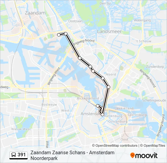 391 Bus Line Map