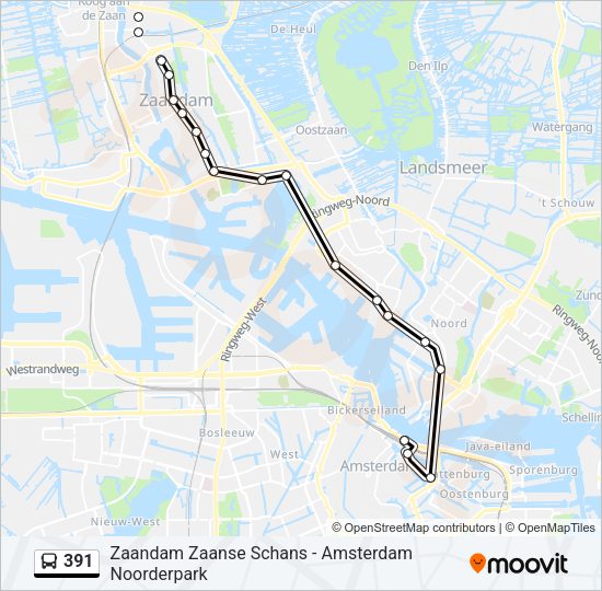 391 Bus Line Map