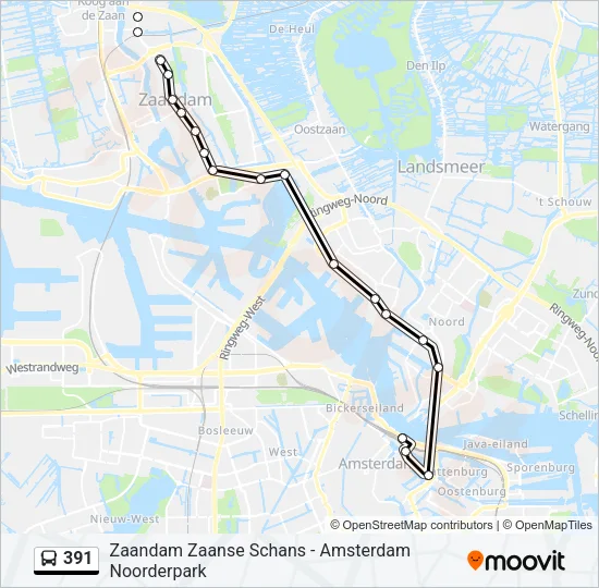391 Bus Line Map