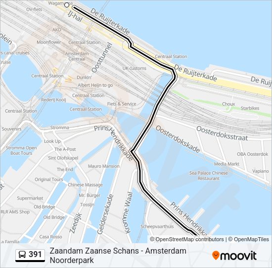 391 Bus Line Map