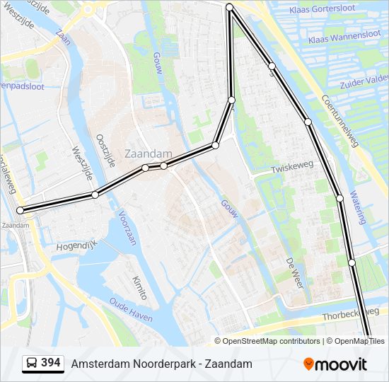 394 Bus Line Map