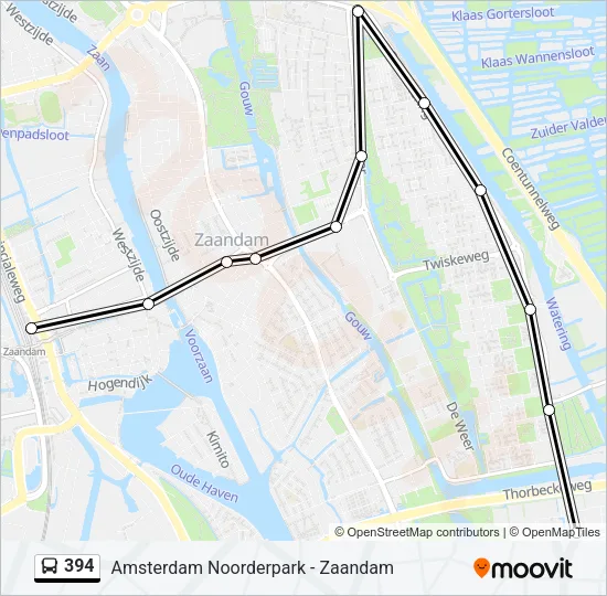 394 Bus Line Map