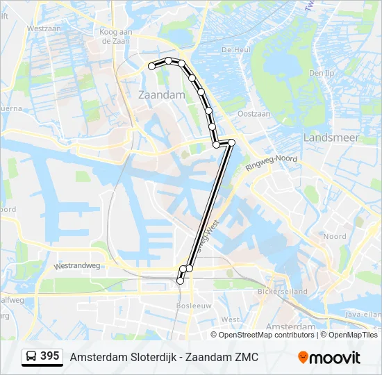 395 Bus Line Map