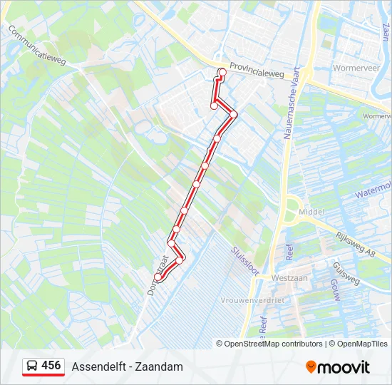456 Bus Line Map