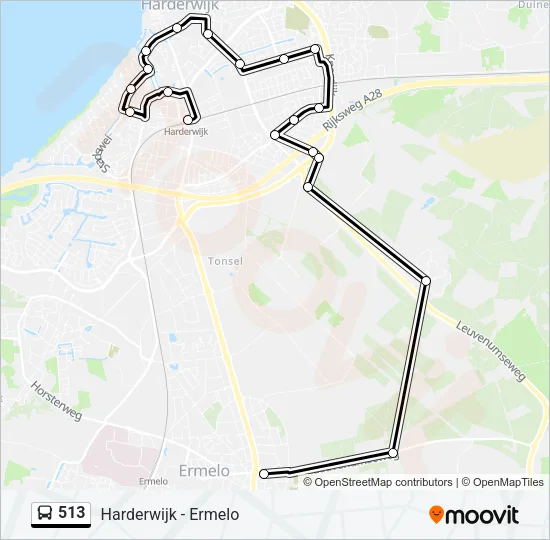 513 Bus Line Map