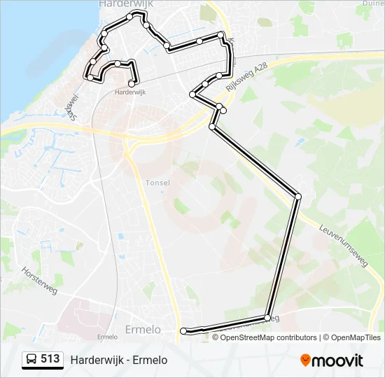513 Bus Line Map