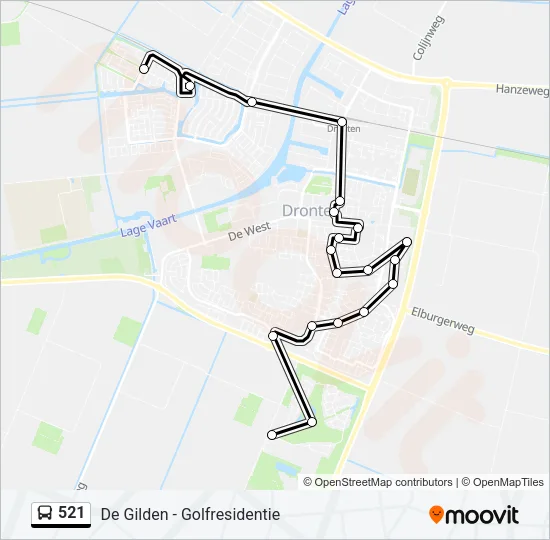 521 Bus Line Map