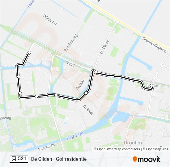 521 Bus Line Map
