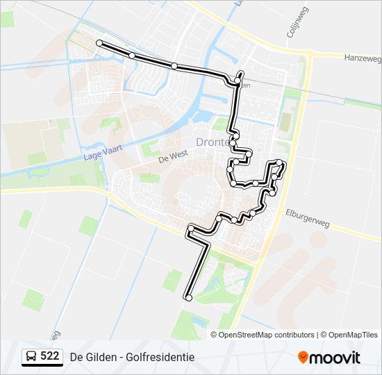 522 Bus Line Map