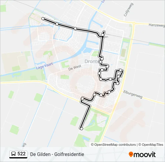 522 Bus Line Map