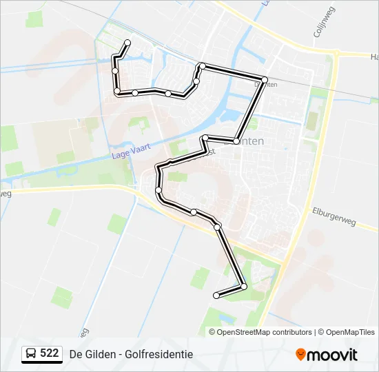 522 Bus Line Map