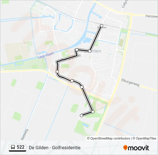 522 Bus Line Map