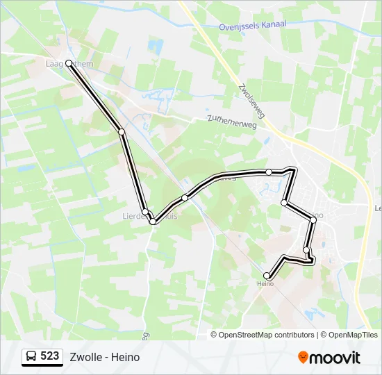 523 Bus Line Map