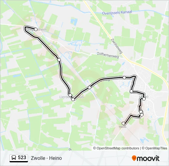 523 Bus Line Map