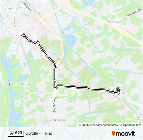 523 Bus Line Map