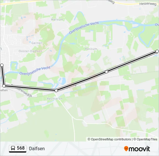 568 Bus Line Map