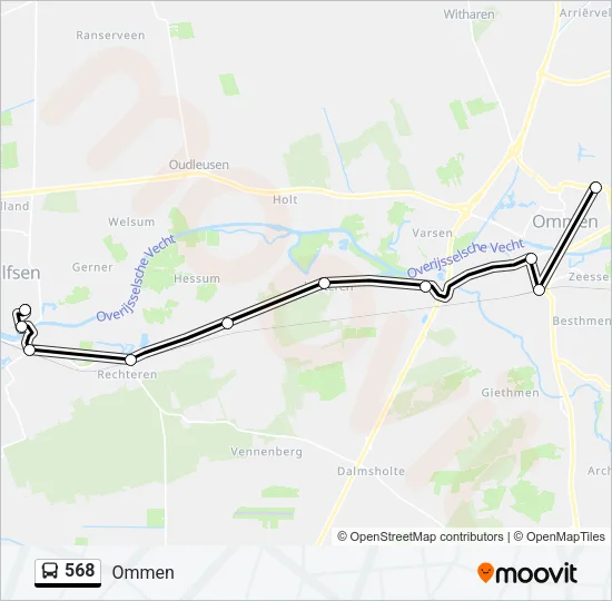 568 Bus Line Map