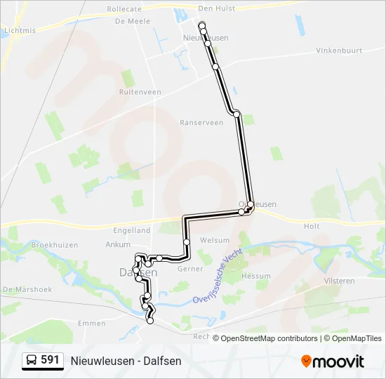 591 Bus Line Map