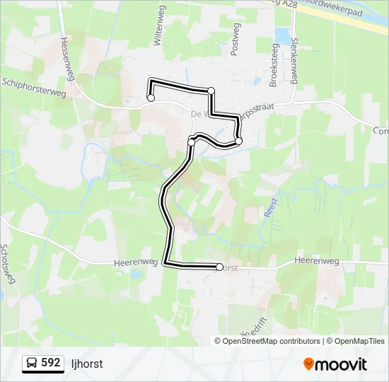 592 Bus Line Map