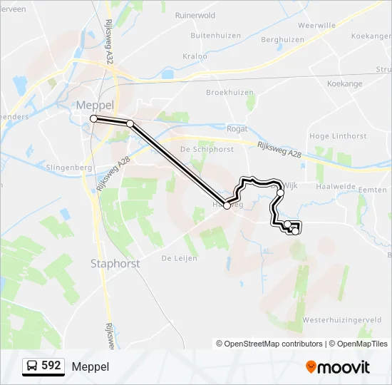 592 Bus Line Map
