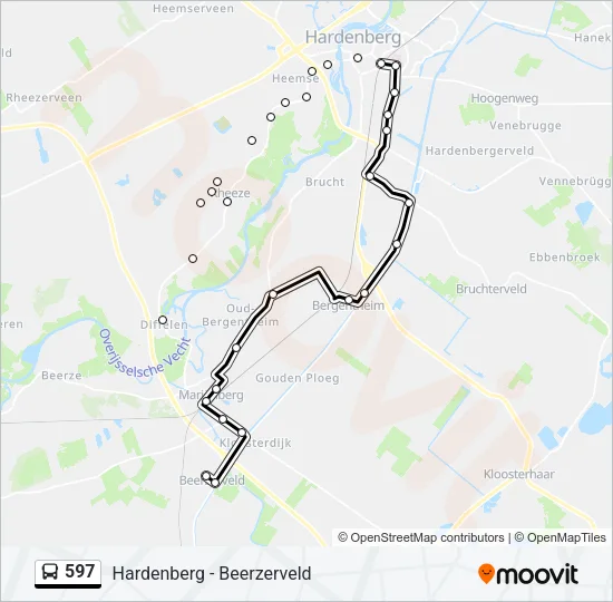 Bus 597 lijnkaart