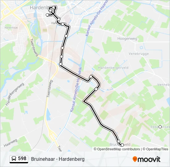 598 Bus Line Map