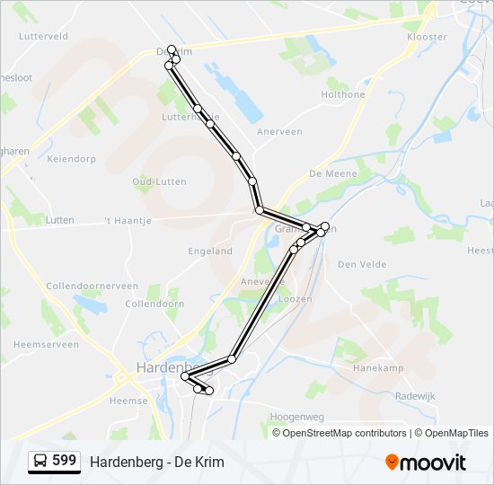 599 bus Line Map