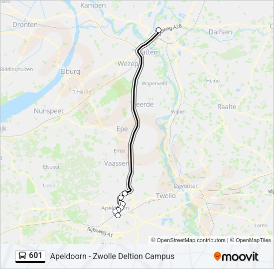 601 Bus Line Map