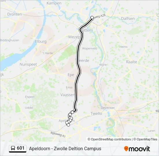 601 Bus Line Map