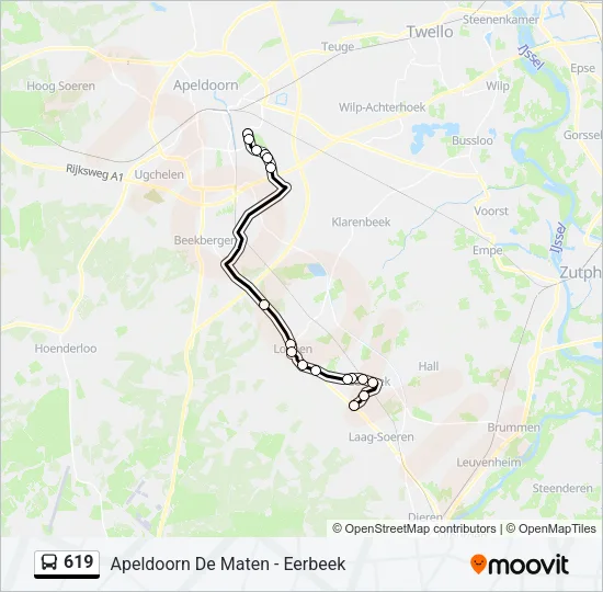 619 Bus Line Map