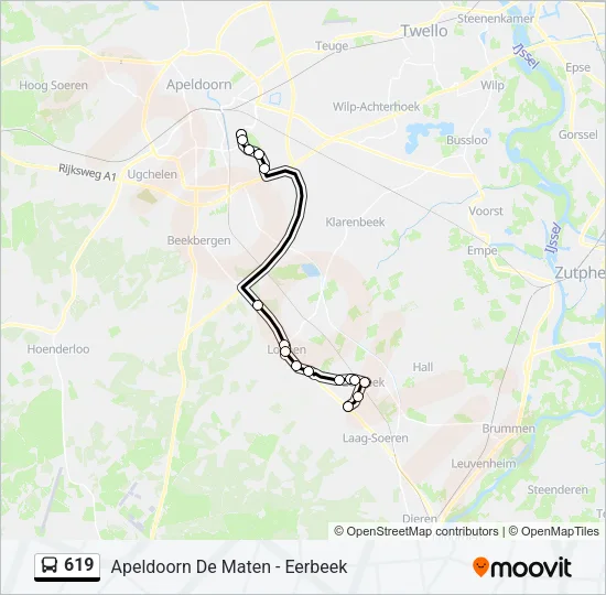 619 Bus Line Map