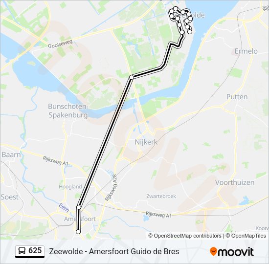 625 Bus Line Map