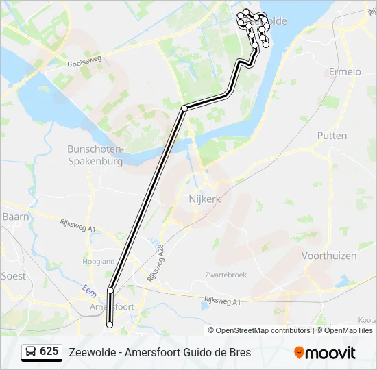 625 Bus Line Map