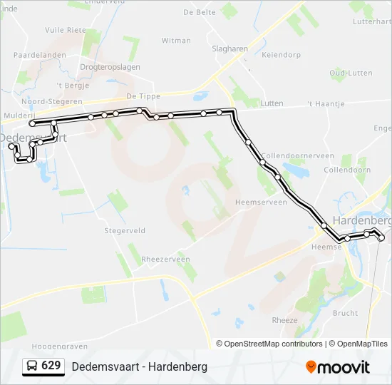 629 Bus Line Map