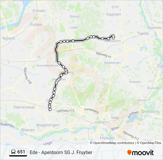 651 Bus Line Map