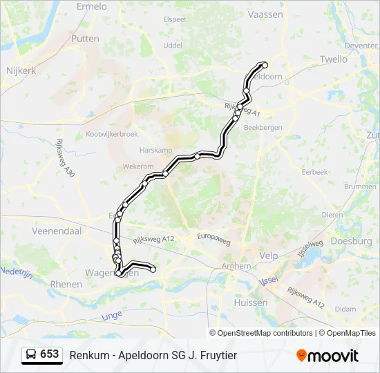 653 Bus Line Map