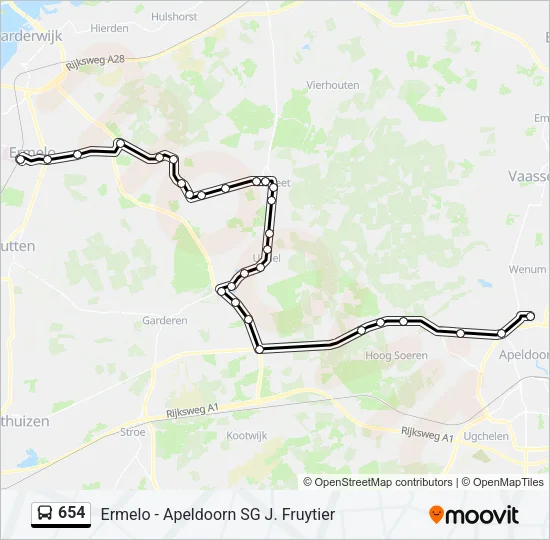 654 Bus Line Map