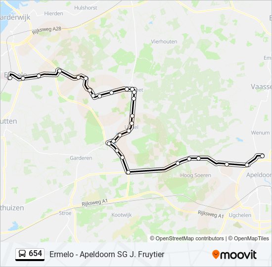 654 bus Line Map