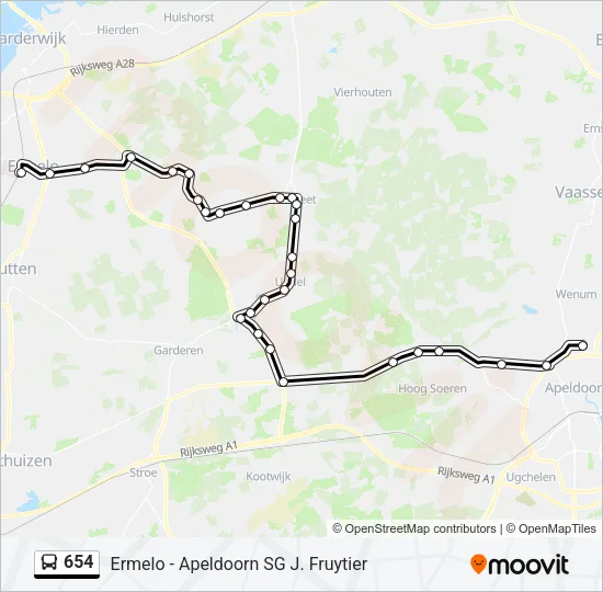 654 Bus Line Map