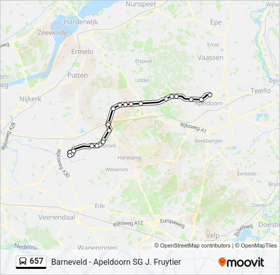 657 Bus Line Map